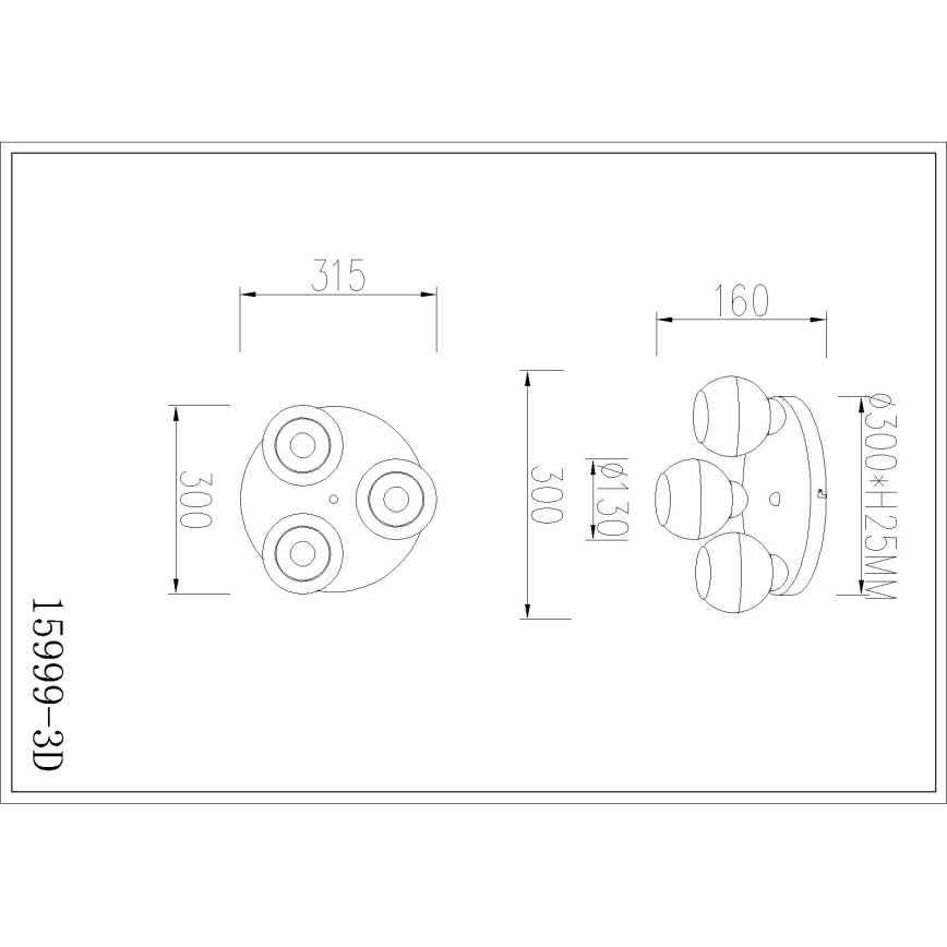Globo - Ceiling light 3xE27/60W/230V Ø 31.5 cm