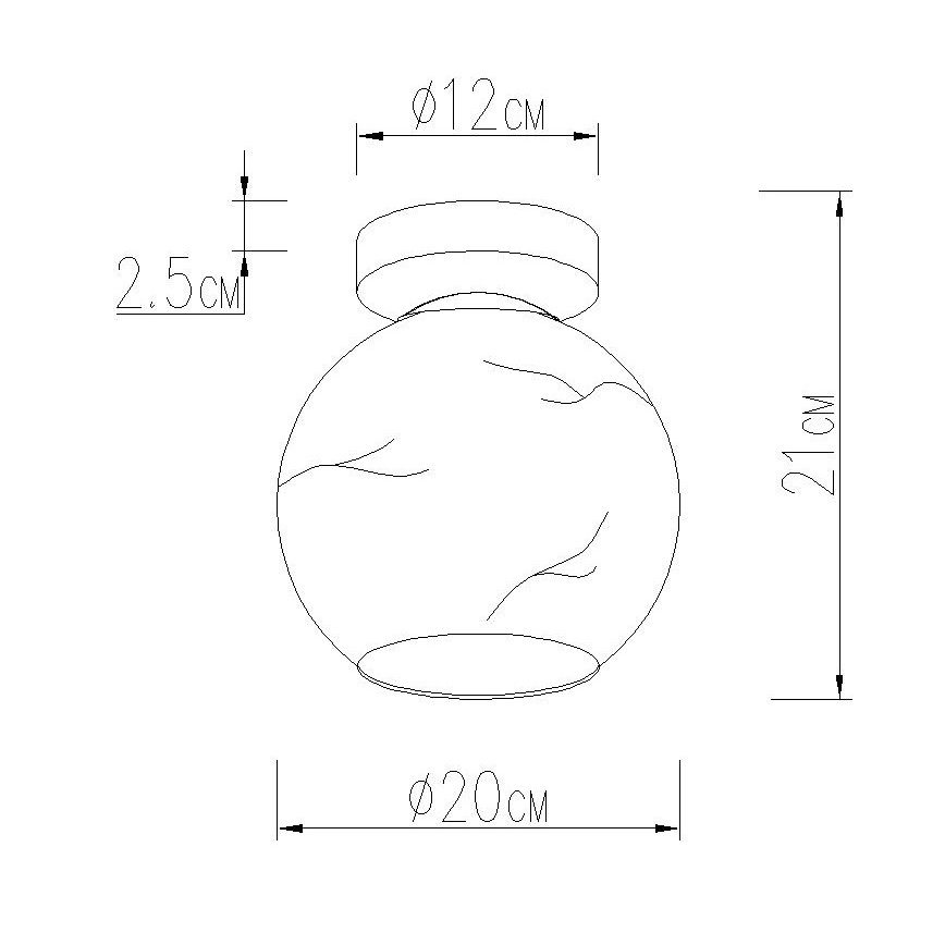Globo - Ceiling light 1xE27/60W/230V Ø 20 cm