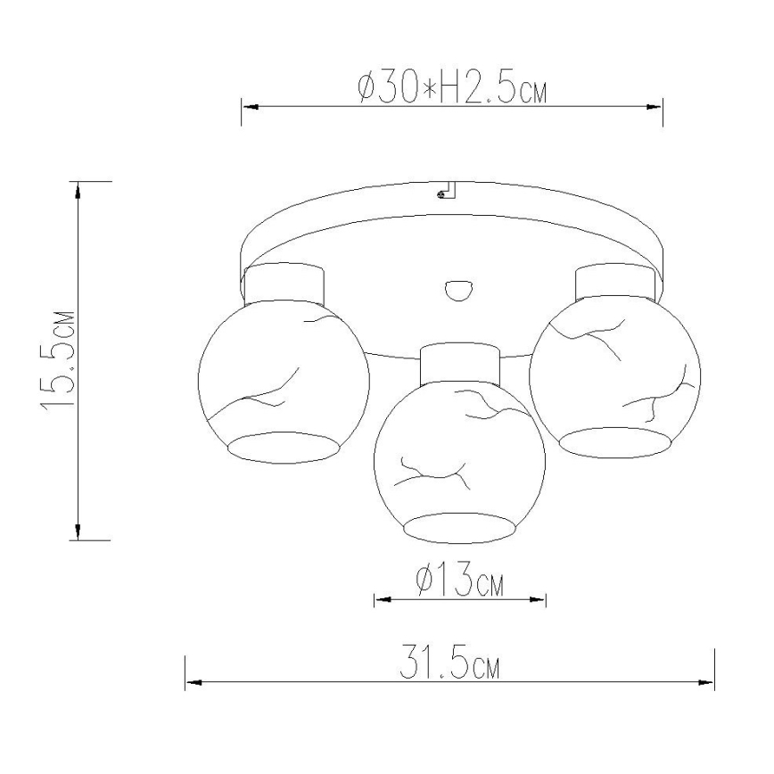Globo - Ceiling light 3xE27/60W/230V pr. 31,5 cm