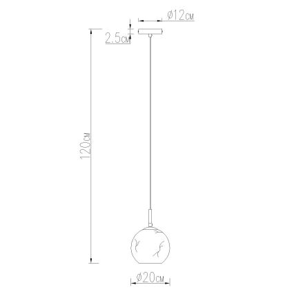 Globo - Cable-suspended pendant, 1x E27/60W/230V, Ø 20 cm