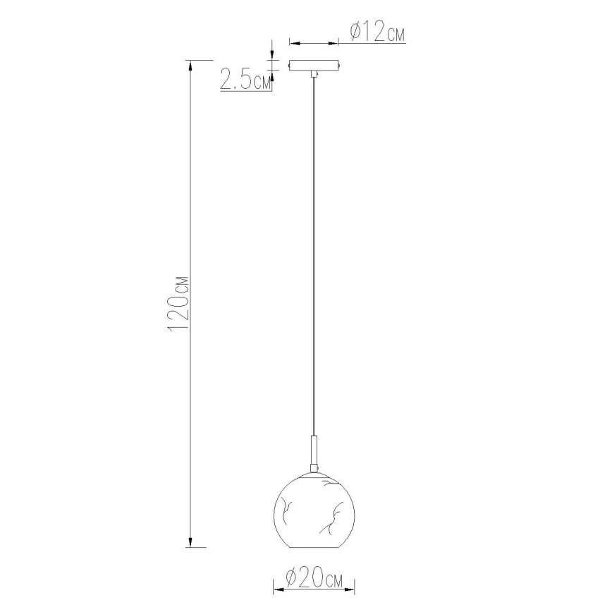 Globo - Cable-suspended pendant, 1x E27/60W/230V, Ø 20 cm