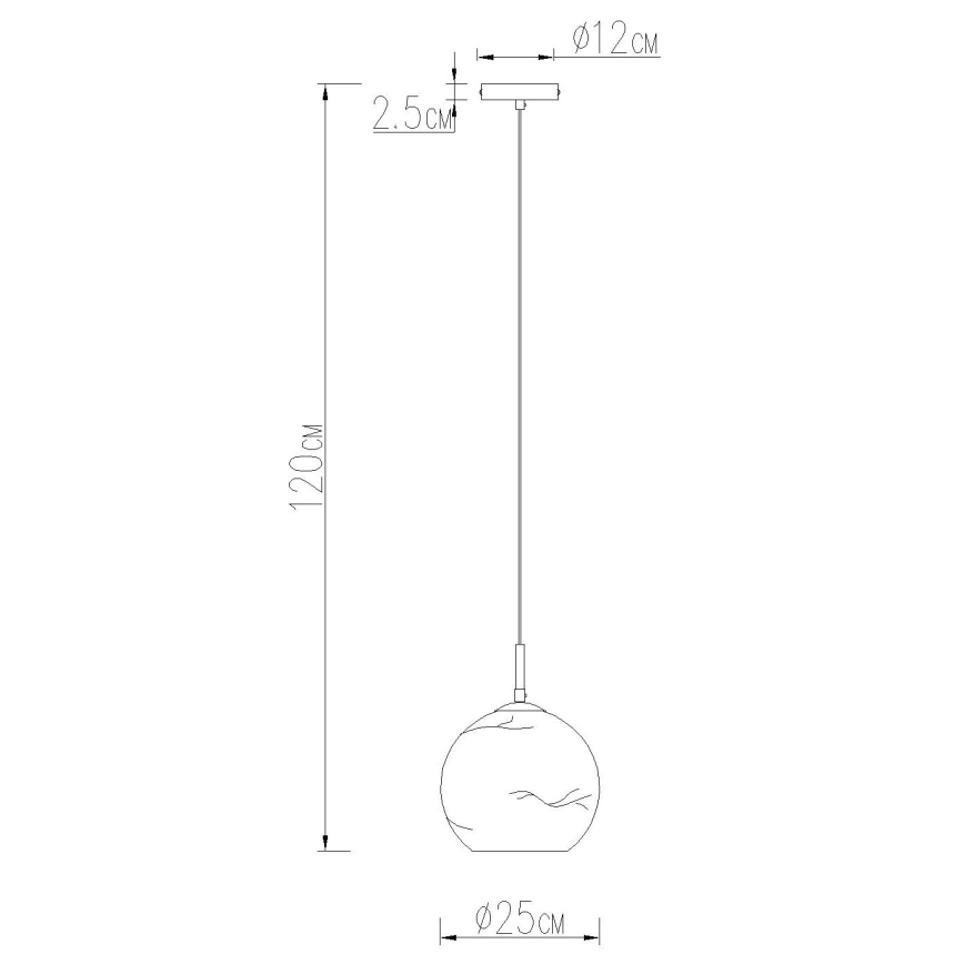 Globo - Cable-suspended pendant light 1×E27/60W/230V, Ø 25 cm