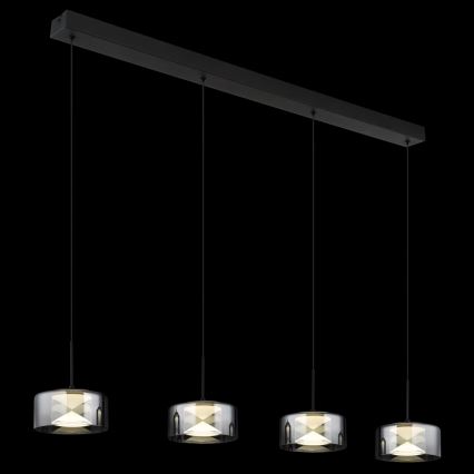 Globo - LED pendant light on cable LED/24W/230V black/smoked