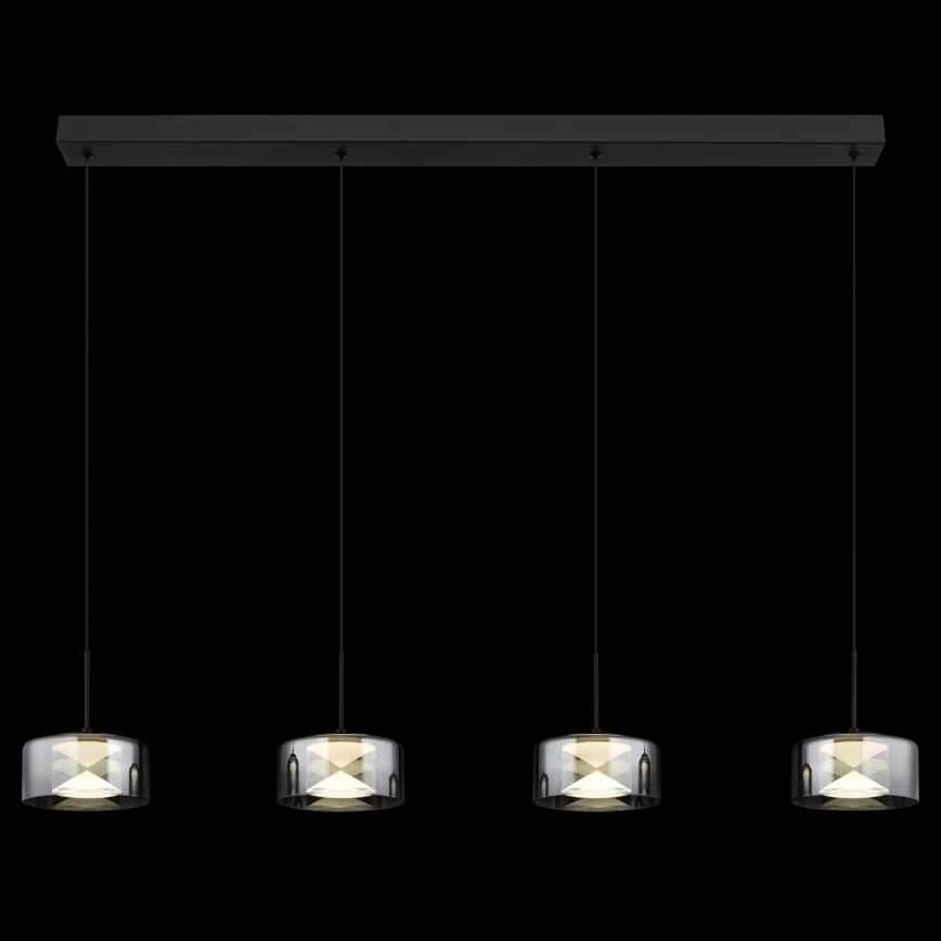 Globo - LED pendant light on cable LED/24W/230V black/smoked
