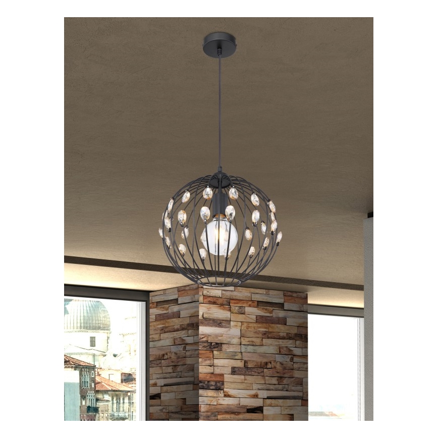 Globo - Cable-suspended pendant light 1xE27/60W/230V, Ø 30 cm