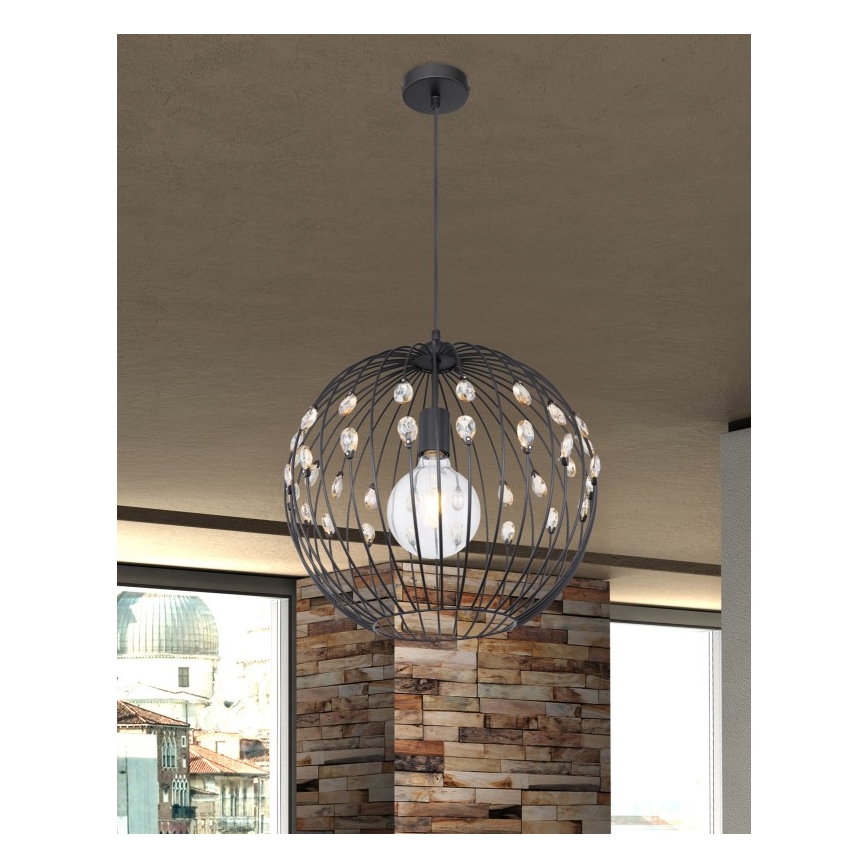 Globo - Cable-hung pendant light 1xE27/60W/230V Ø 40 cm