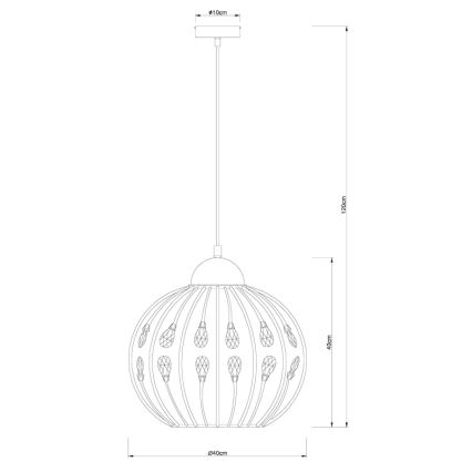 Globo - Cable-hung pendant light 1xE27/60W/230V Ø 40 cm
