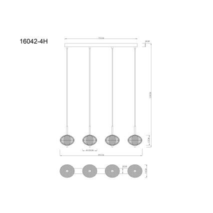 Globo - LED Chandelier on a string 4xLED/5,75W/230V 3000/4500/6500K