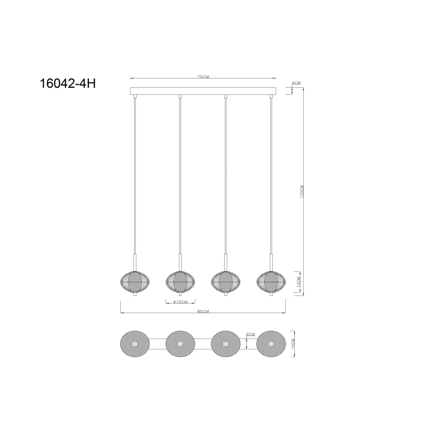 Globo - LED Chandelier on a string 4xLED/5,75W/230V 3000/4500/6500K