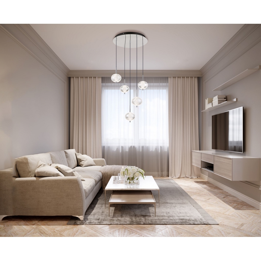 Globo - LED Chandelier on a string 5xLED/6,6W/230V 3000/4500/6500K