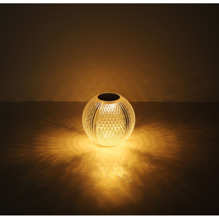 Globo - LED Dimmable touch table lamp LED/2W/5V 1200 mAh USB clear