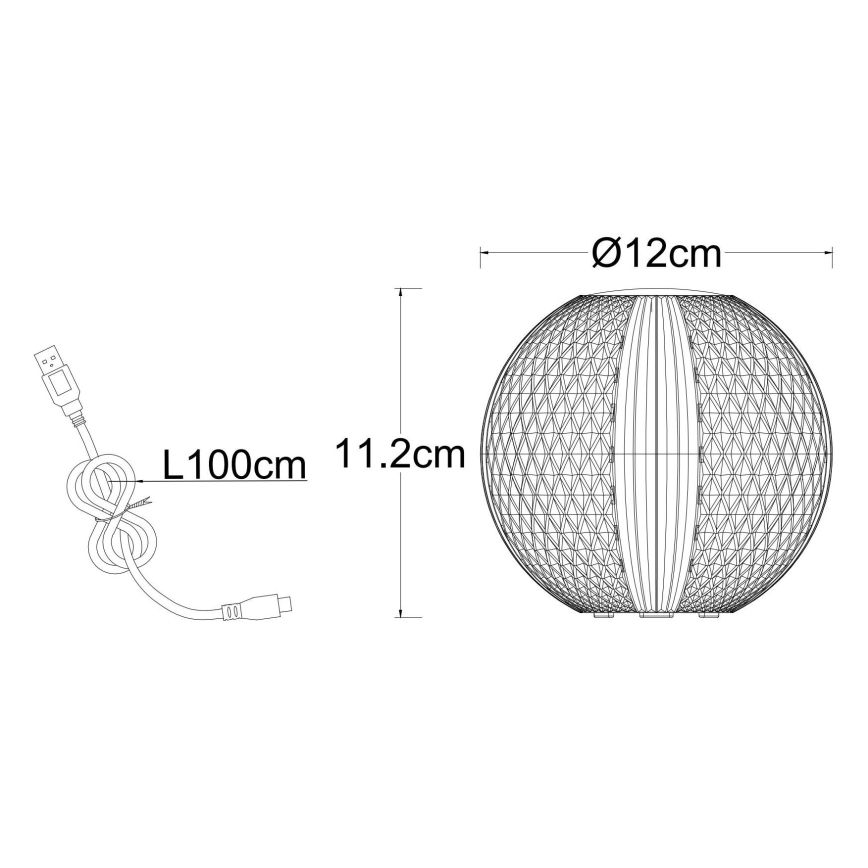 Globo - LED Dimmable touch table lamp LED/2W/5V 1200 mAh USB clear