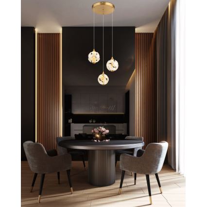 Globo - LED cable-suspended chandelier LED/24W/230V 3000K Gold