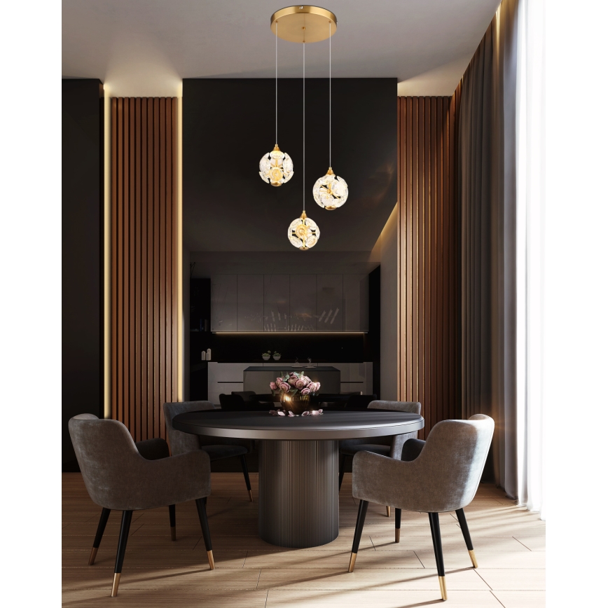 Globo - LED cable-suspended chandelier LED/24W/230V 3000K Gold