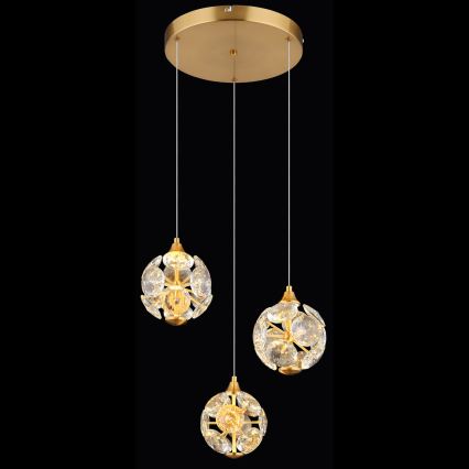Globo - LED cable-suspended chandelier LED/24W/230V 3000K Gold
