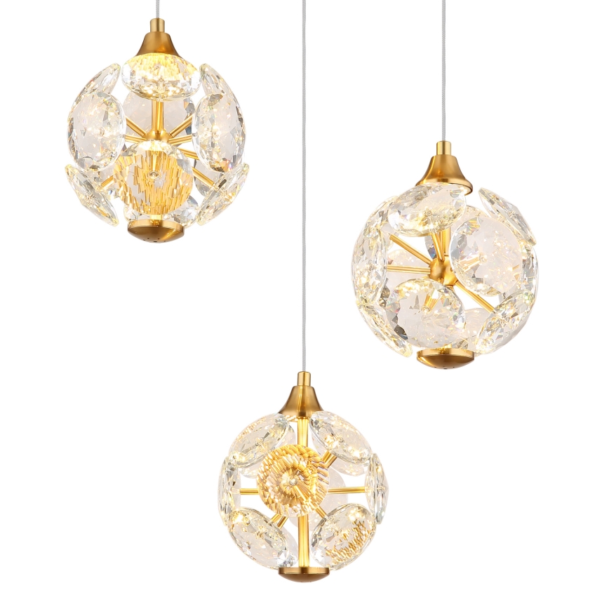 Globo - LED cable-suspended chandelier LED/24W/230V 3000K Gold