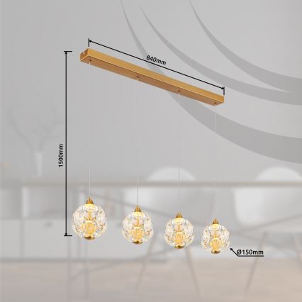 Globo - LED pendant on cable LED/32W/230V 3000K gold
