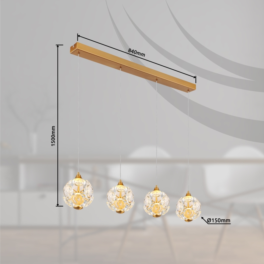 Globo - LED pendant on cable LED/32W/230V 3000K gold