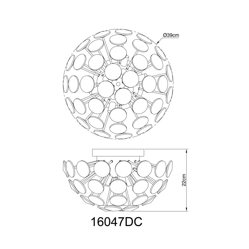 Globo - Ceiling light 10xG9/7W/230V shiny chrome d. 39 cm