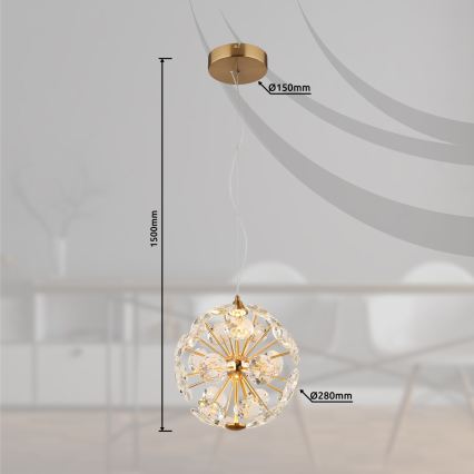 Globo - LED Pendant on Cable LED/12W/230V 3000K Gold