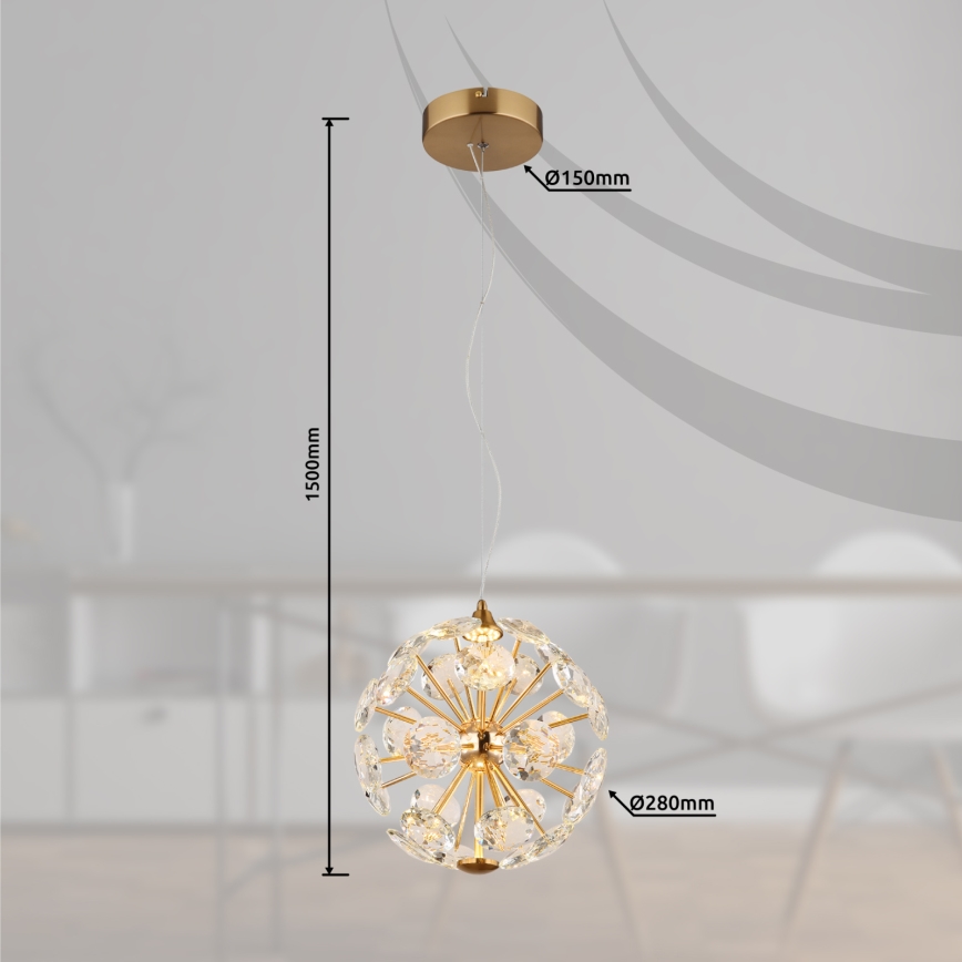 Globo - LED Pendant on Cable LED/12W/230V 3000K Gold
