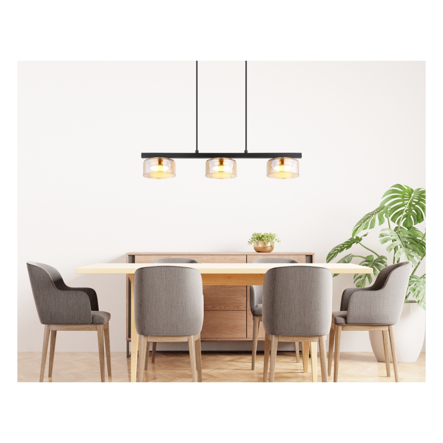 Globo - LED Chandelier on a string 3xGX53/6W/230V smoky/brown