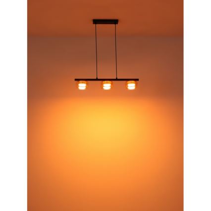 Globo - LED Chandelier on a string 3xGX53/6W/230V smoky/brown
