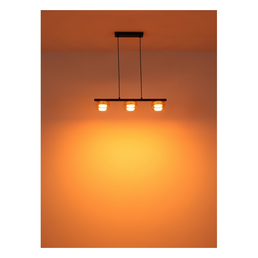 Globo - LED Chandelier on a string 3xGX53/6W/230V smoky/brown