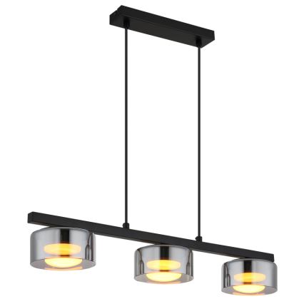 Globo - LED Chandelier on a string 3xGX53/6W/230V smoky/black