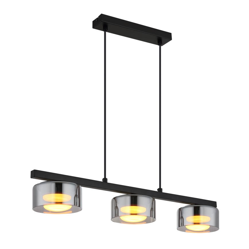 Globo - LED Chandelier on a string 3xGX53/6W/230V smoky/black