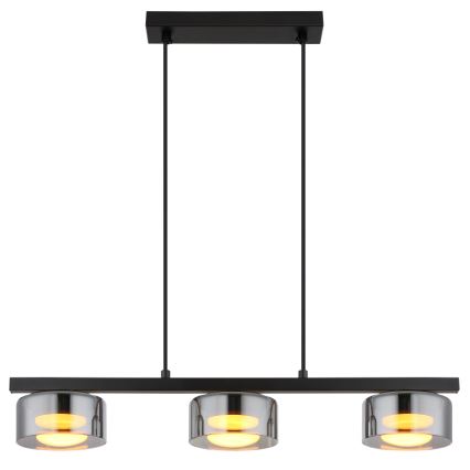 Globo - LED Chandelier on a string 3xGX53/6W/230V smoky/black