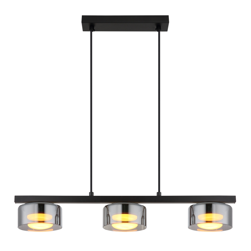Globo - LED Chandelier on a string 3xGX53/6W/230V smoky/black