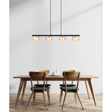 Globo - LED Chandelier on a string 4xGX53/6W/230V smoky/brown