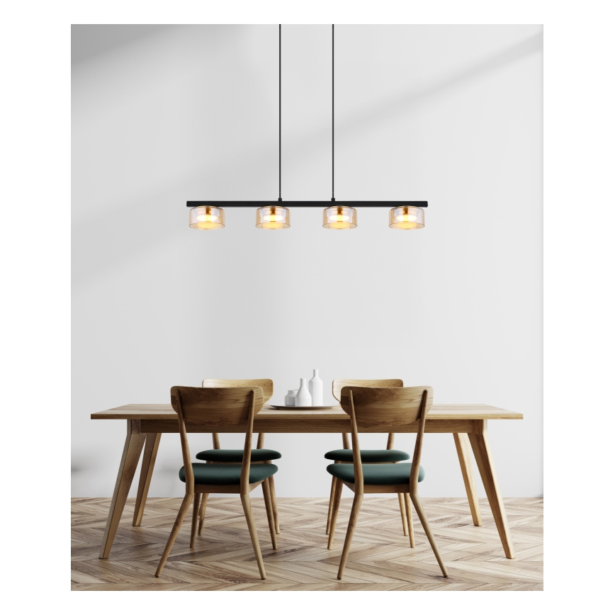 Globo - LED Chandelier on a string 4xGX53/6W/230V smoky/brown