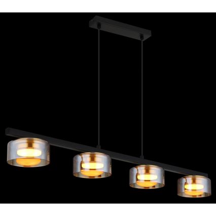 Globo - LED Chandelier on a string 4xGX53/6W/230V smoky/brown