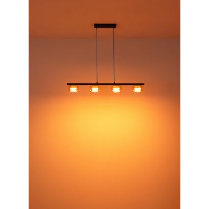 Globo - LED Chandelier on a string 4xGX53/6W/230V smoky/brown