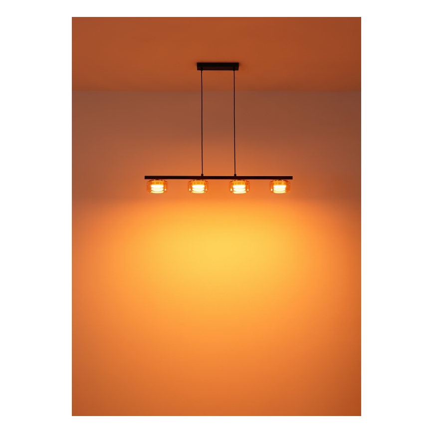 Globo - LED Chandelier on a string 4xGX53/6W/230V smoky/brown