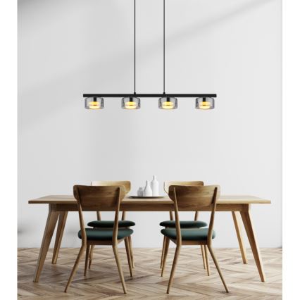 Globo - LED Chandelier on a string 4xGX53/6W/230V smoky/black