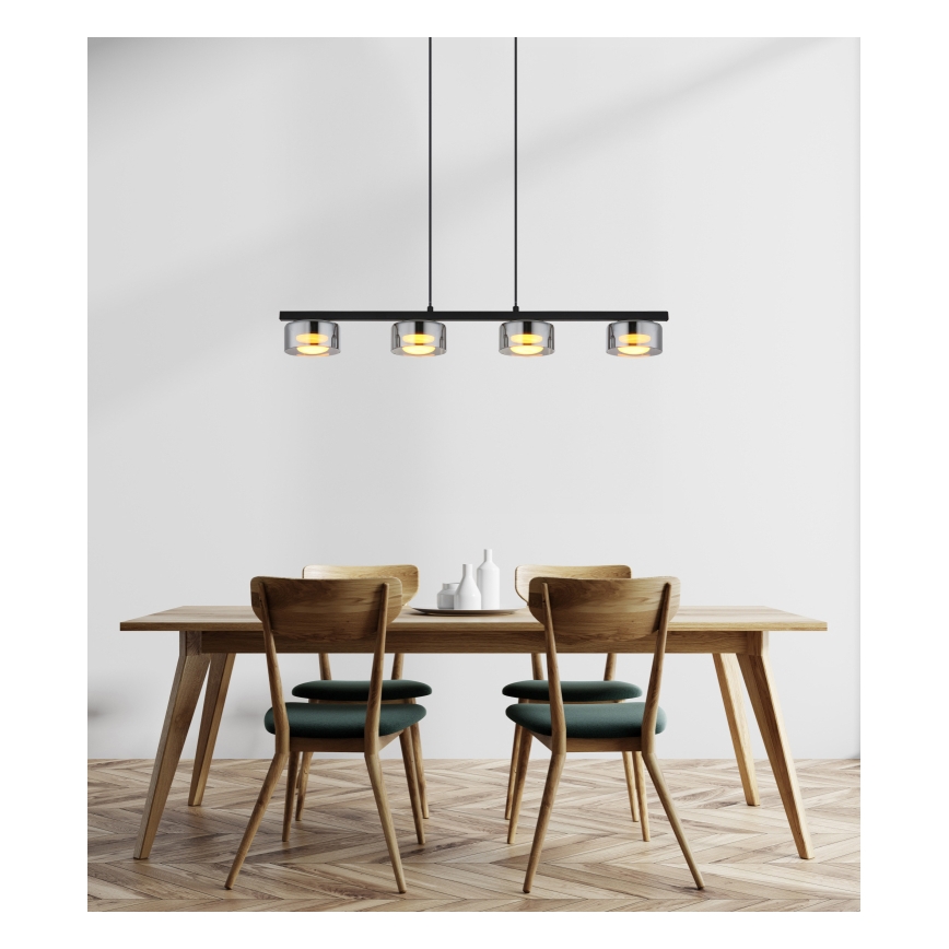 Globo - LED Chandelier on a string 4xGX53/6W/230V smoky/black