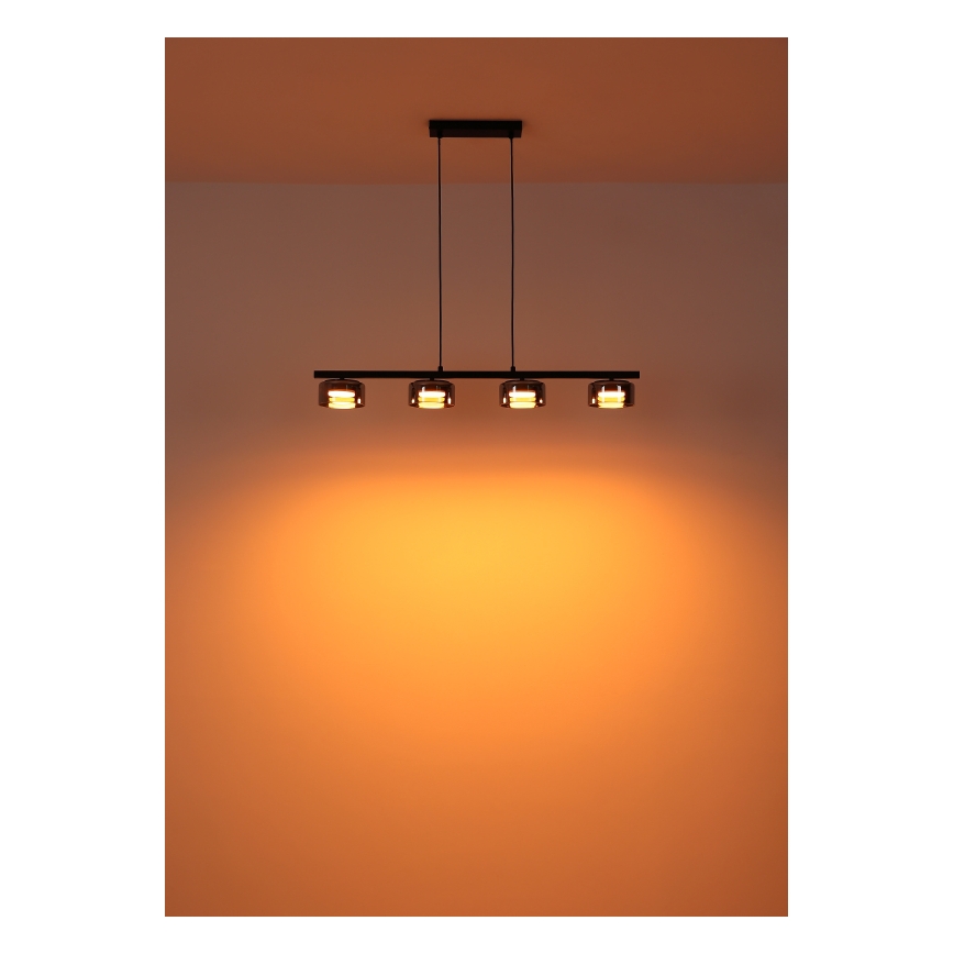 Globo - LED Chandelier on a string 4xGX53/6W/230V smoky/black
