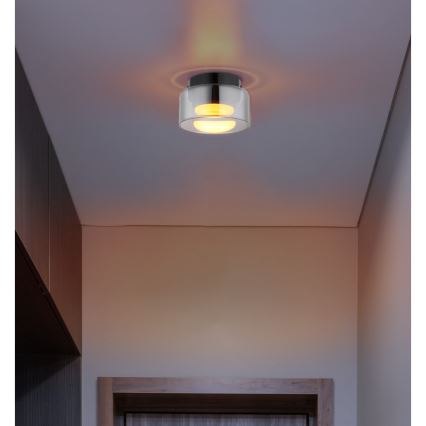 Globo - LED Ceiling light 1xGX53/6W/230V d. 13 cm smoky/black