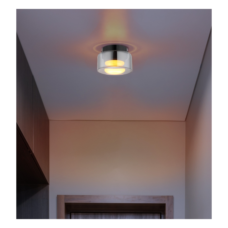 Globo - LED Ceiling light 1xGX53/6W/230V d. 13 cm smoky/black