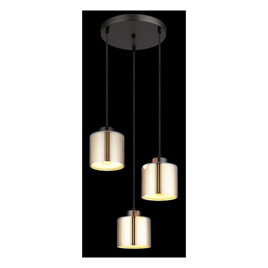 Globo - Chandelier on a string 3xE27/60W/230V shiny chrome d. 33 cm