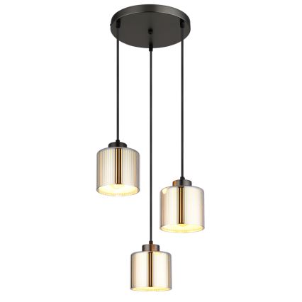 Globo - Chandelier on a string 3xE27/60W/230V shiny chrome d. 33 cm