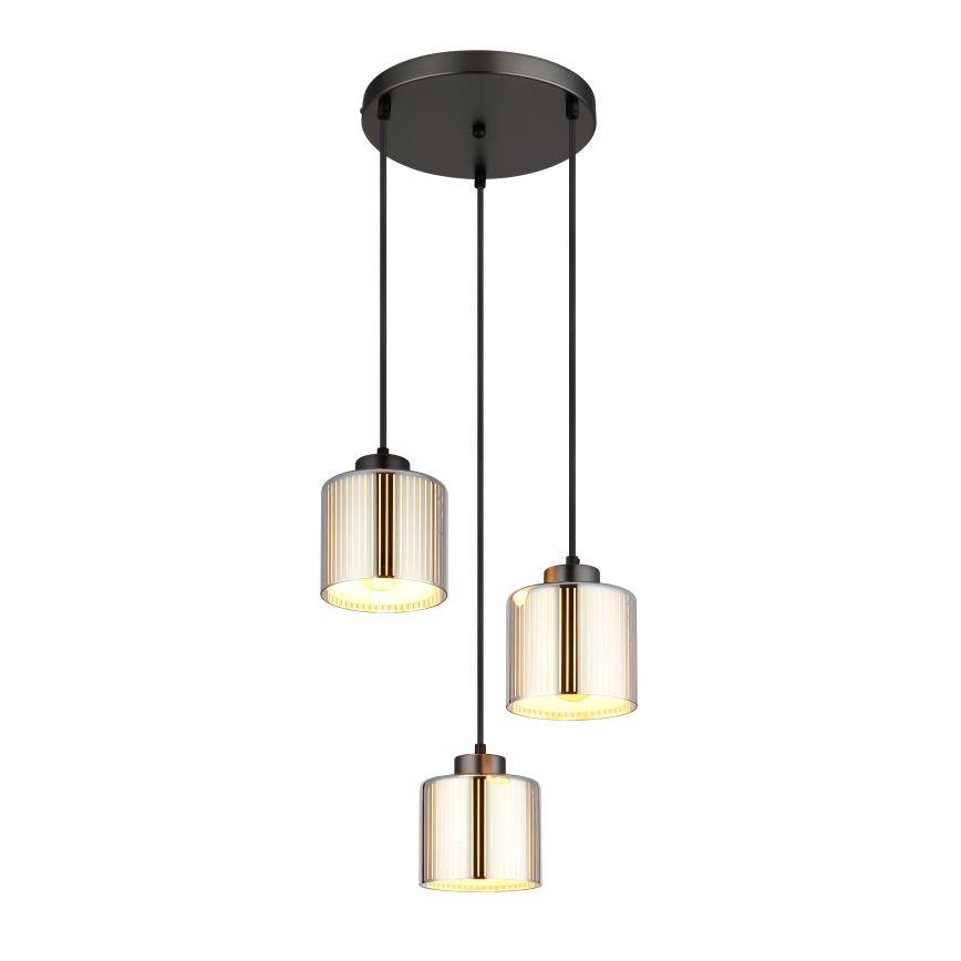 Globo - Chandelier on a string 3xE27/60W/230V shiny chrome d. 33 cm