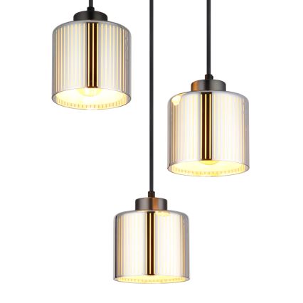 Globo - Chandelier on a string 3xE27/60W/230V shiny chrome d. 33 cm