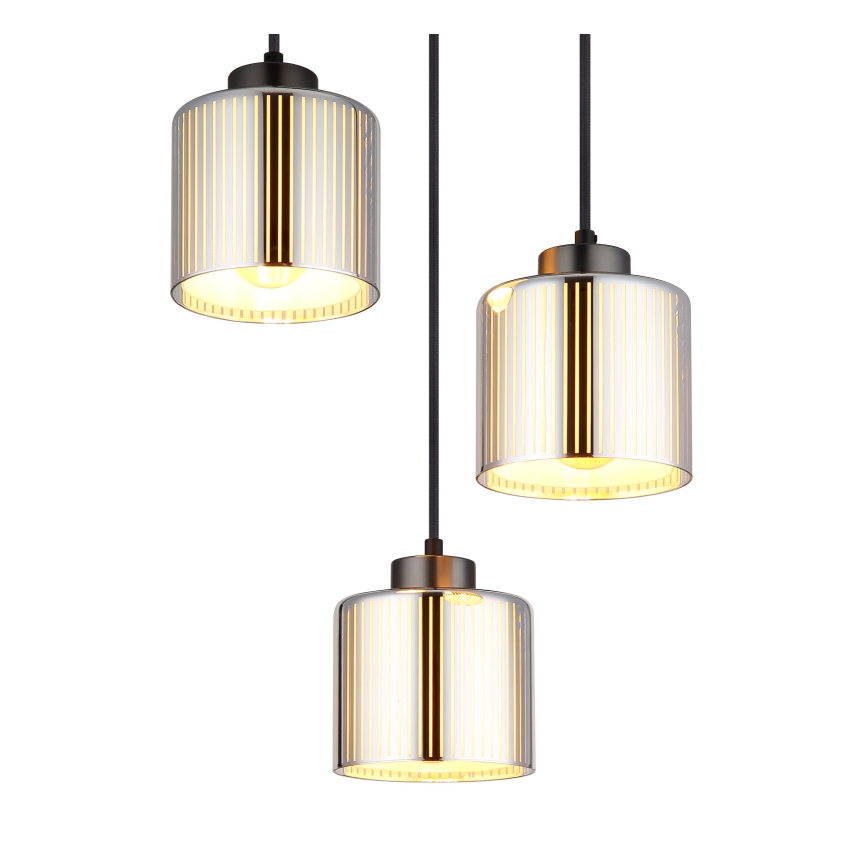 Globo - Chandelier on a string 3xE27/60W/230V shiny chrome d. 33 cm