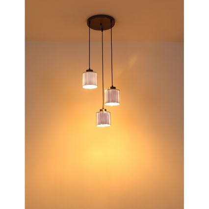 Globo - Chandelier on a string 3xE27/60W/230V shiny chrome d. 33 cm