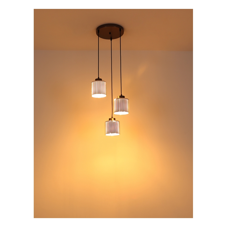 Globo - Chandelier on a string 3xE27/60W/230V shiny chrome d. 33 cm