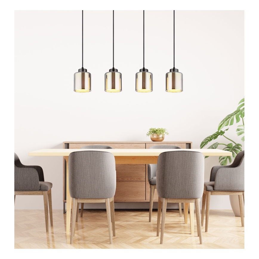 Globo - Chandelier on a string 4xE27/60W/230V shiny chrome